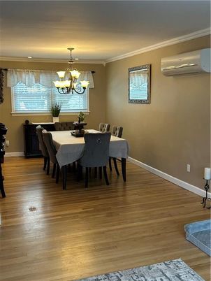 Chandelier, Dining room, Interior, Wood Texture Flooring