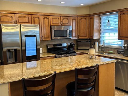 Interior, Kitchen, Pendant Lights, Recessed Lighting, Stainless Steel Appliances