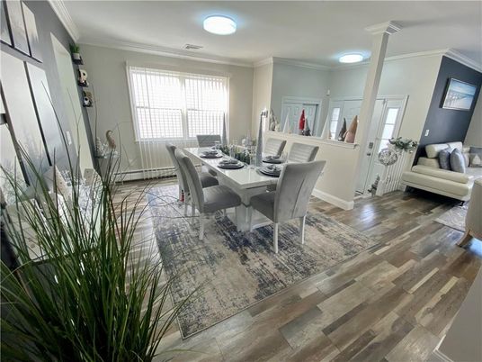 Dining room, Interior, Wood Texture Flooring
