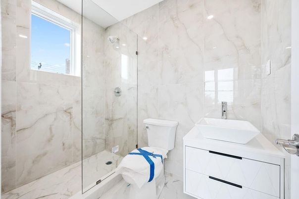 Bathroom, Glass Shower, Interior, Marble, Marble Walls