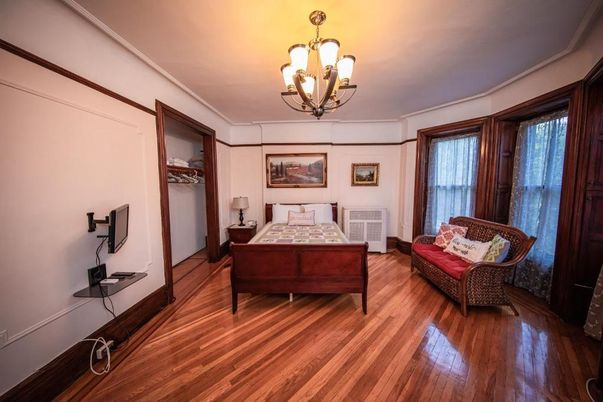 Bedroom, Chandelier, Interior, Wood Texture Flooring