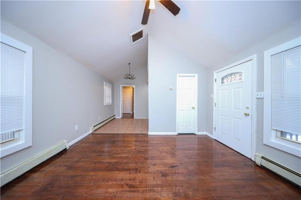 Chandelier, Empty room, Fireplace, Interior, Wood Texture Flooring