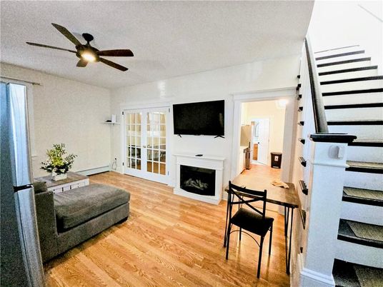 Dining room, Fireplace, Interior, Wood Texture Flooring