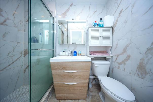 Bathroom, Glass Shower, Interior, Marble Walls