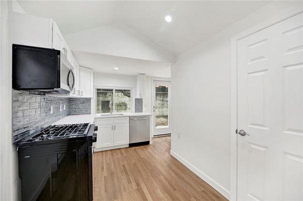 Interior, Kitchen, Recessed Lighting, Wood Texture Flooring