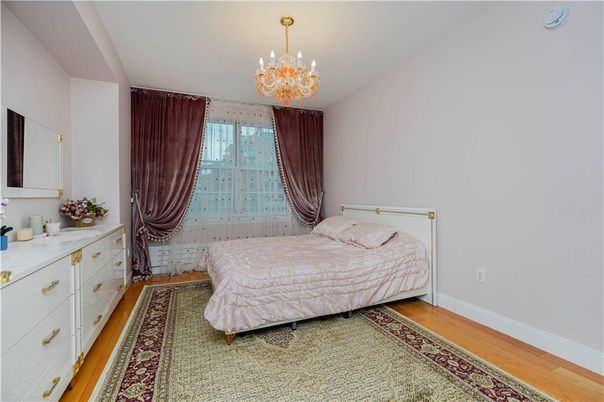 Bedroom, Chandelier, Interior, Wood Texture Flooring