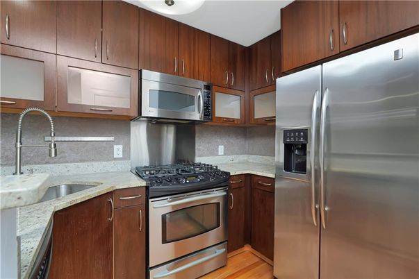 Interior, Kitchen, Stainless Steel Appliances, Wood Texture Flooring