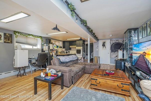 Interior, Kitchen, Living room, Recessed Lighting, Wood Texture Flooring