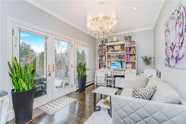 Chandelier, Home Office, Interior, Living room, Recessed Lighting, Wood Texture Flooring