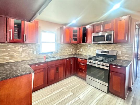 Interior, Kitchen, Stainless Steel Appliances, Wood Texture Flooring