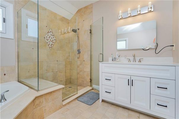 Bathroom, Dual Sink Vanities, Glass Shower, Interior