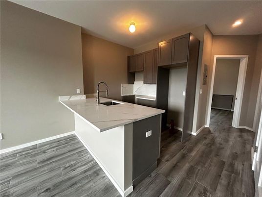 Interior, Kitchen, Recessed Lighting, Wood Texture Flooring
