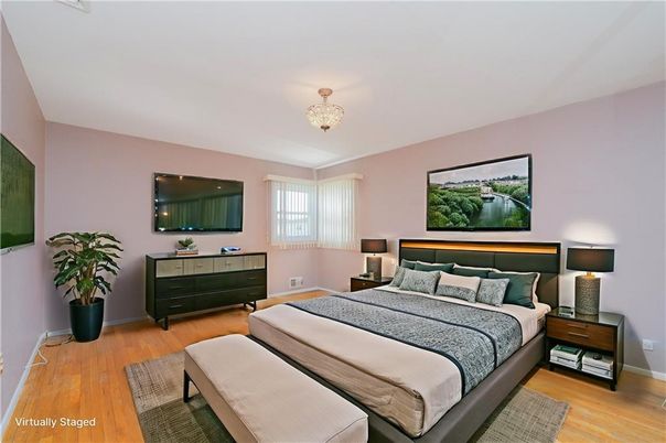 Bedroom, Chandelier, Interior, Wood Texture Flooring
