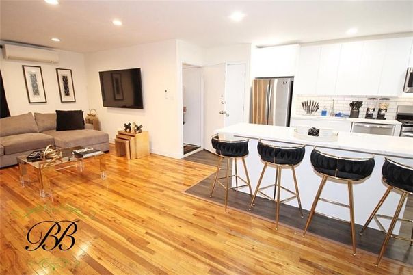 Interior, Kitchen, Living room, Recessed Lighting, Stainless Steel Appliances, Wood Texture Flooring