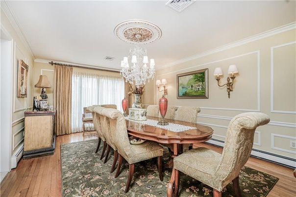 Chandelier, Dining room, Interior, Wood Texture Flooring
