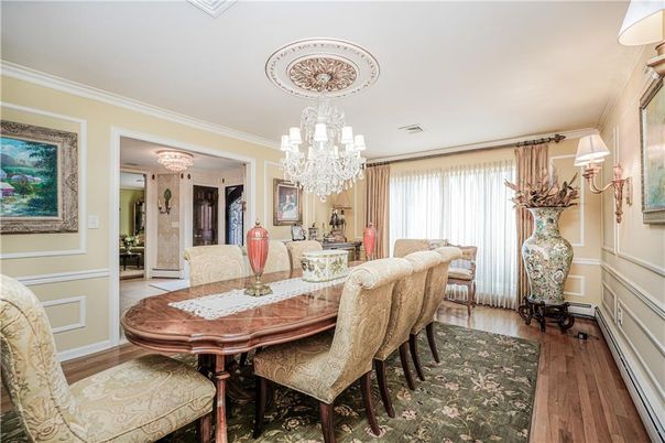 Chandelier, Dining room, Interior, Wood Texture Flooring