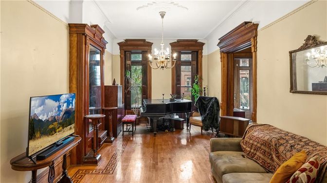 Chandelier, Interior, Piano, Wood Texture Flooring