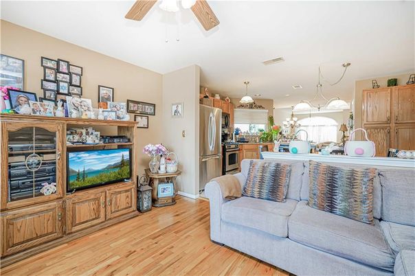 Interior, Kitchen, Living room, Pendant Lights, Recessed Lighting, Stainless Steel Appliances, Wood Texture Flooring