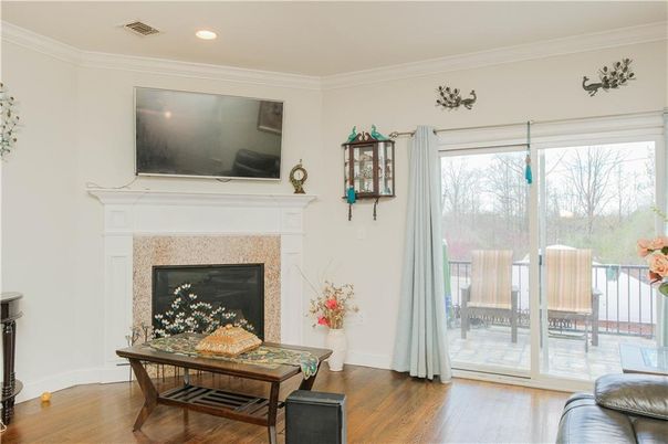 Fireplace, Interior, Recessed Lighting, Wood Texture Flooring