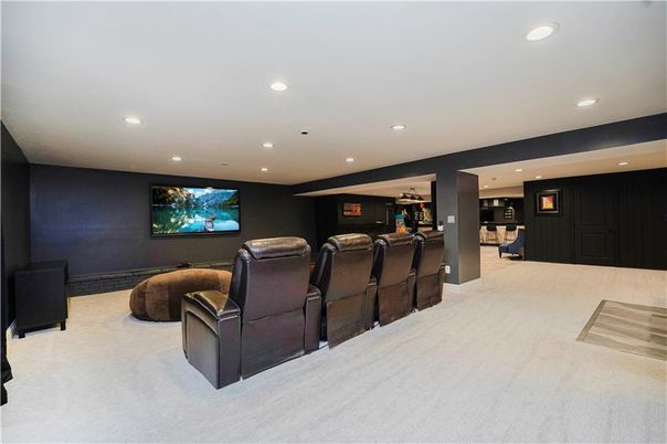 Home Theatre Room, Interior, Projection Screen, Recessed Lighting, Theatre Room