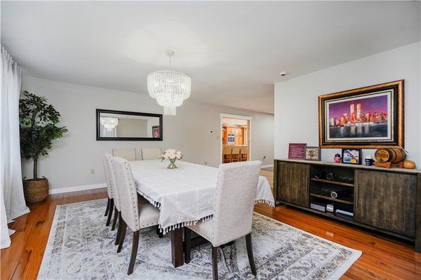 Chandelier, Dining room, Interior, Wood Texture Flooring