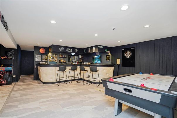 Billiard Table, Game Room, Interior, Recessed Lighting