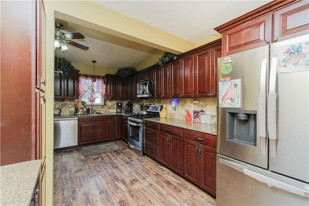 Interior, Kitchen, Stainless Steel Appliances, Wood Texture Flooring