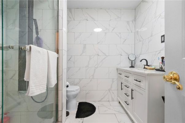 Bathroom, Glass Shower, Interior, Marble, Marble Walls