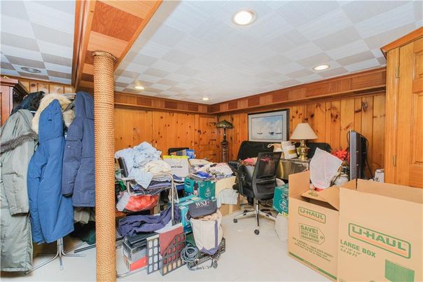 Home Office, Interior, Recessed Lighting, Wooden Walls