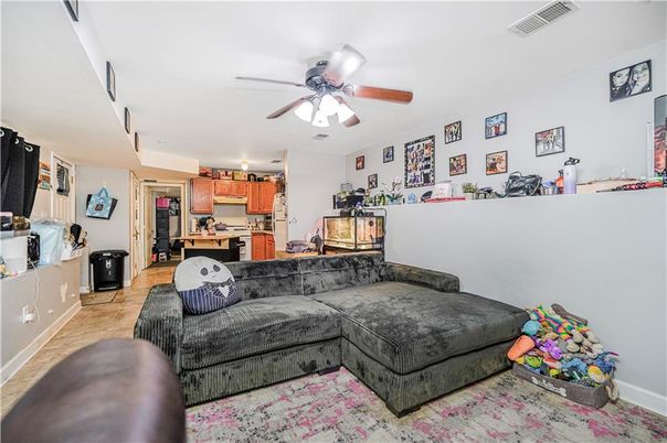 Interior, Kitchen, Living room, Stainless Steel Appliances, Wood Texture Flooring