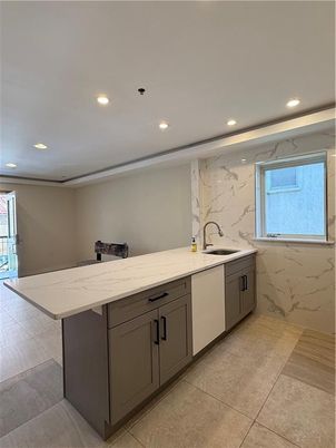 Interior, Kitchen, Marble Walls, Recessed Lighting