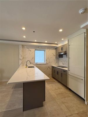 Interior, Kitchen, Marble Walls, Recessed Lighting