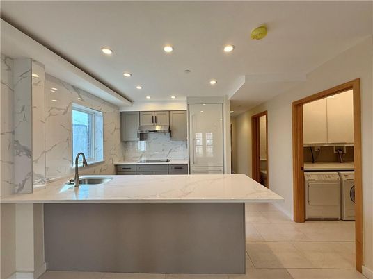 Interior, Kitchen, Marble Walls, Recessed Lighting