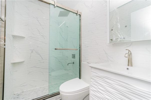 Bathroom, Glass Shower, Interior, Marble Walls