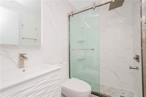 Bathroom, Glass Shower, Interior, Marble Walls