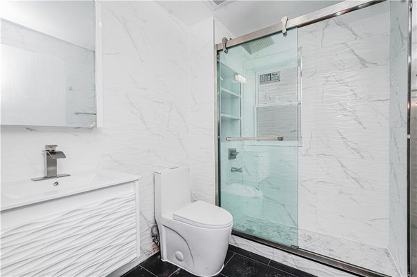 Bathroom, Glass Shower, Interior, Marble Walls