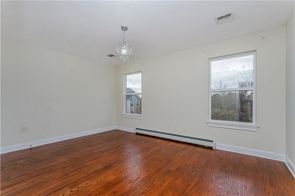 Chandelier, Empty room, Interior, Wood Texture Flooring