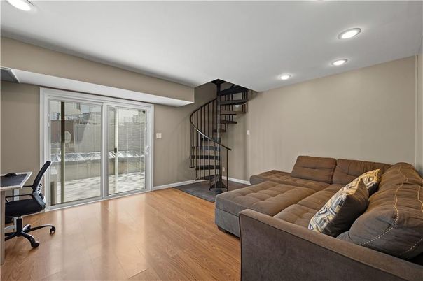 Home Office, Interior, Living room, Recessed Lighting, Wood Texture Flooring