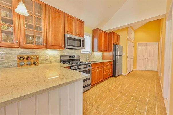 Interior, Kitchen, Stainless Steel Appliances, Wood Texture Flooring