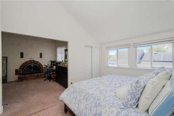 Bedroom, Fireplace, Interior