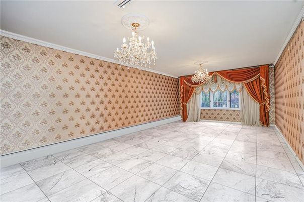 Chandelier, Empty room, Interior, Marble