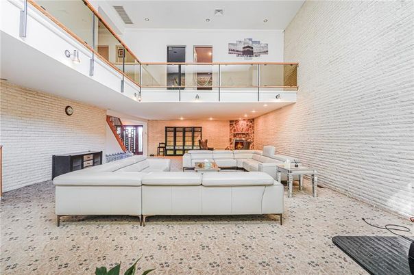 Interior, Living room, Recessed Lighting, Stone Walls