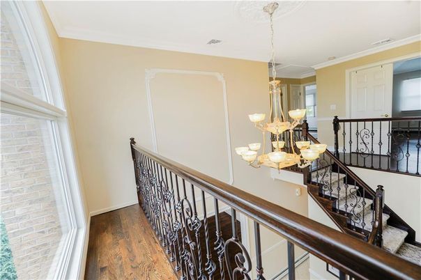 Chandelier, Interior, Stone Walls, Wood Texture Flooring