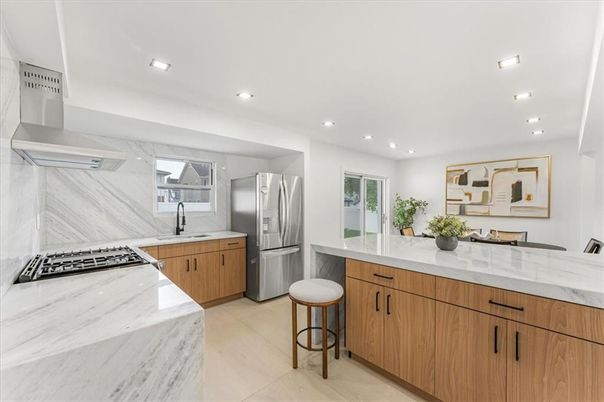 Interior, Kitchen, Marble, Marble Walls, Recessed Lighting