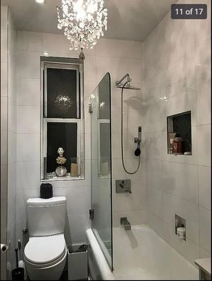 Bathroom, Chandelier, Glass Shower, Interior