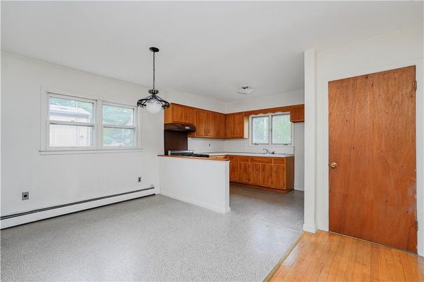 Interior, Kitchen, Pendant Lights, Wood Texture Flooring
