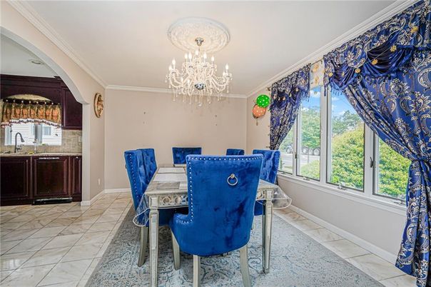 Chandelier, Dining room, Interior, Marble