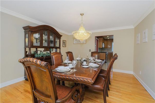 Chandelier, Dining room, Interior, Wood Texture Flooring