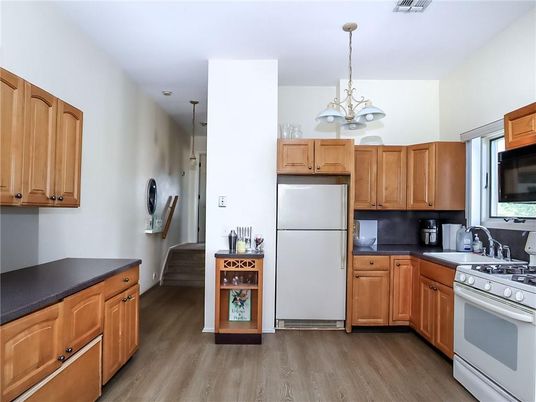 Chandelier, Interior, Kitchen, Pendant Lights, Wood Texture Flooring