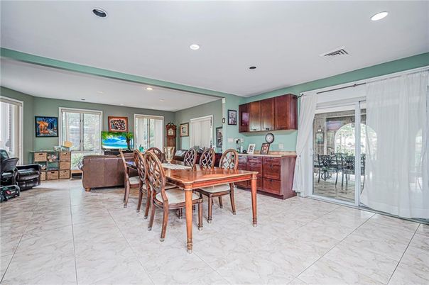 Dining room, Interior, Living room, Marble, Recessed Lighting